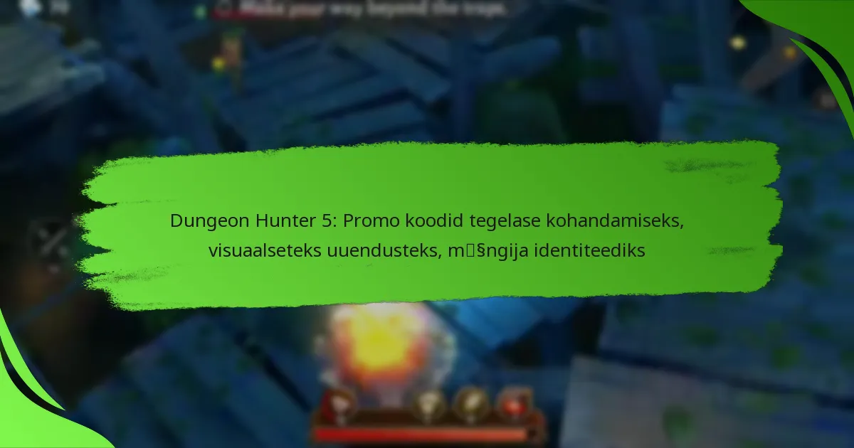 Dungeon Hunter 5: Promo koodid tegelase kohandamiseks, visuaalseteks uuendusteks, mängija identiteediks