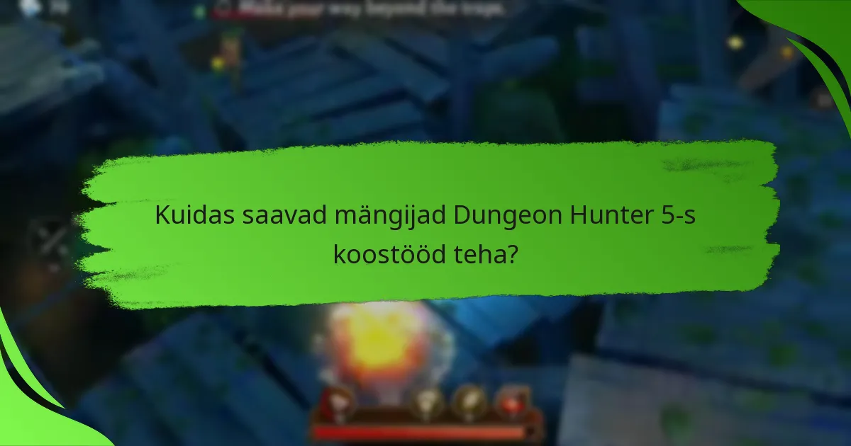 Kuidas saavad mängijad Dungeon Hunter 5-s koostööd teha?