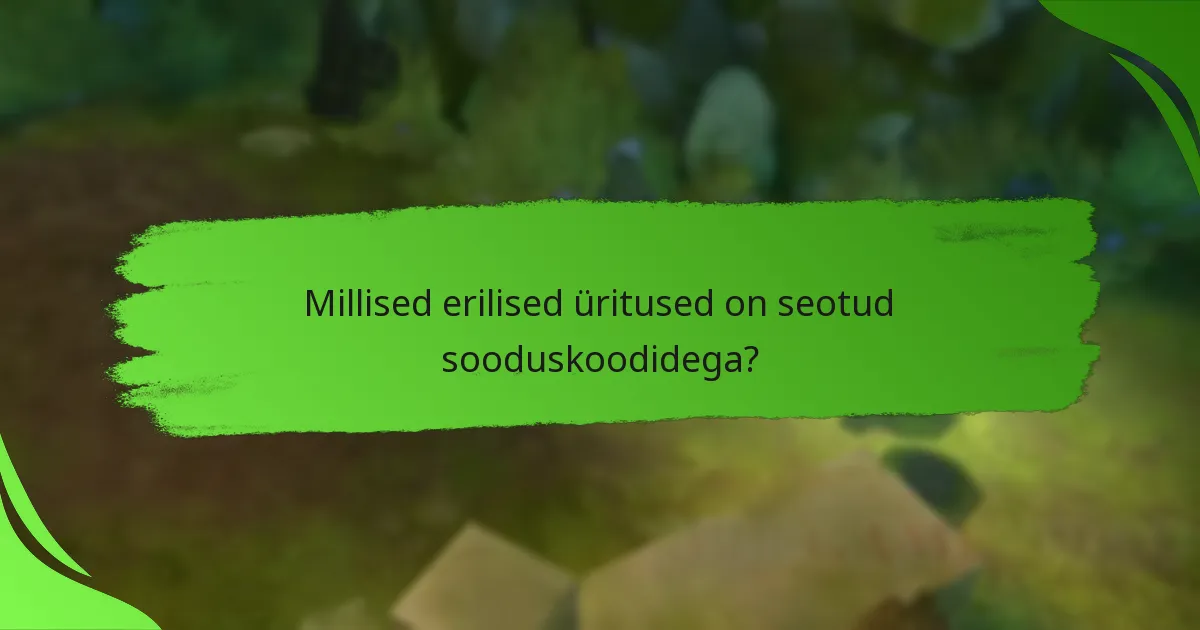 Millised erilised üritused on seotud sooduskoodidega?